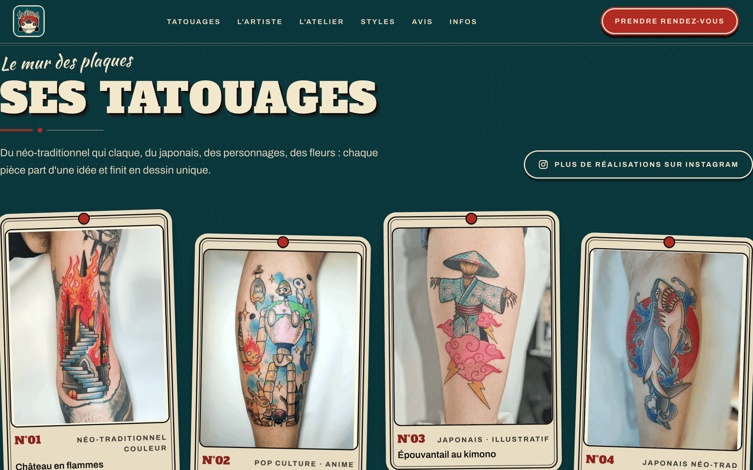 Capture du site démo La Grenouille Tattoo — Salon de tatouage — Schiltigheim (67)