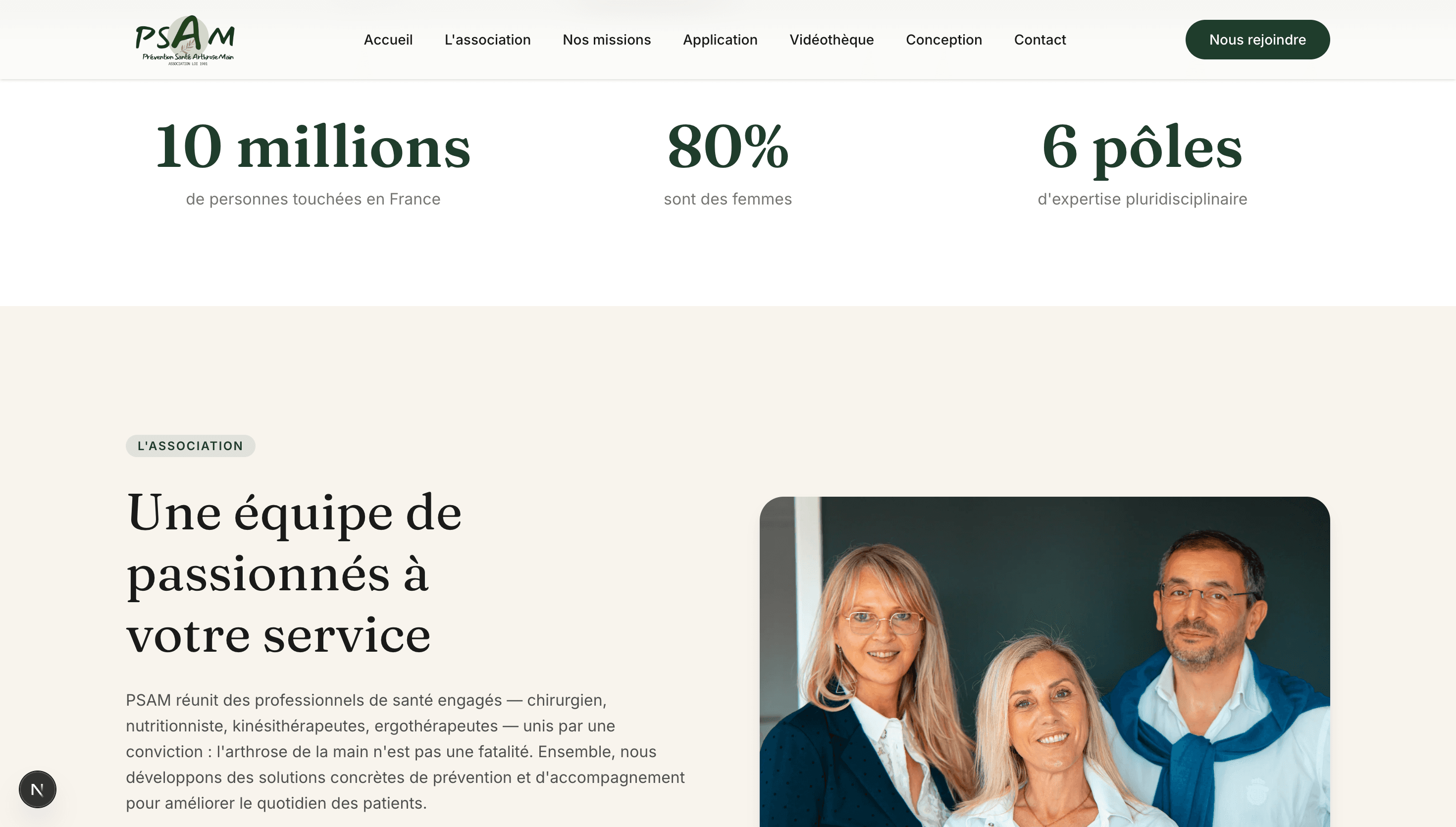 Aperçu du site PSAM